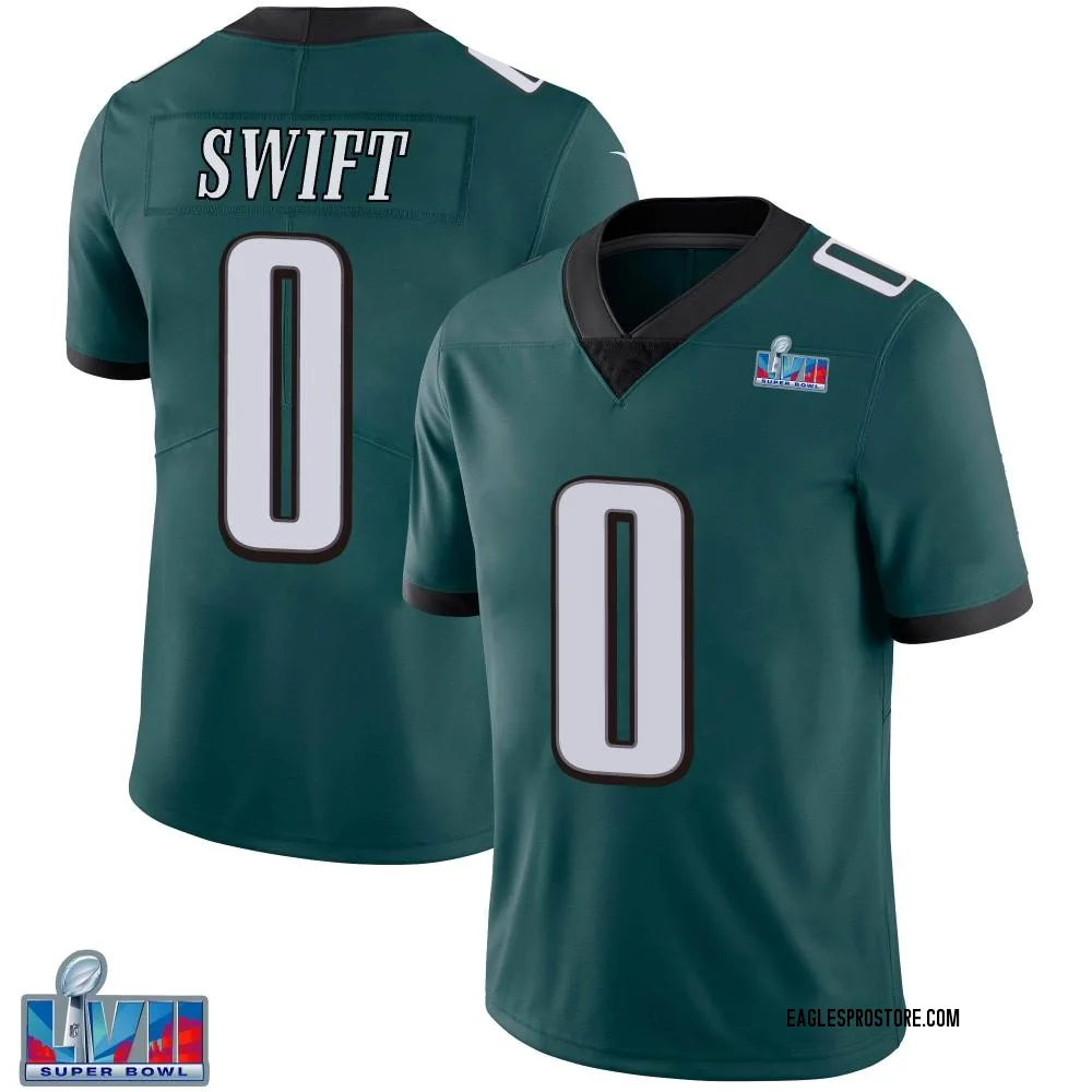 Adult Limited D'Andre Swift Philadelphia Eagles Green Midnight Team Color Vapor Untouchable Super Bowl LVII Patch Jersey